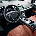 interior shot of the front half of a ford edge 